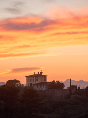 Italia, Toscana, Firenze. Il Forte di Belvedere al tramonto.