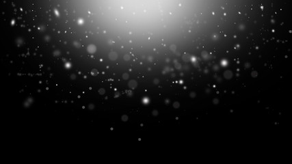 Starry sky, abstract background of defocused white lights on a dark background