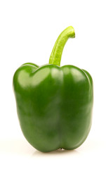 sweet green pepper, paprika, isolated on white background