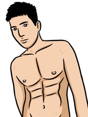 Fototapeta premium cartoon cute man on white background