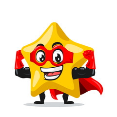 Vector illustration of star mascot or character wearing super hero costume © Nugroho