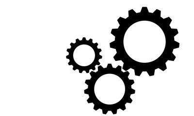 
Settings gears (cogs) flat icon for apps and websites 