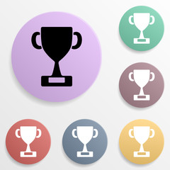 Winner trophy cup badge color set icon. Simple glyph, flat vector of sport icons for ui and ux, website or mobile application on white background
