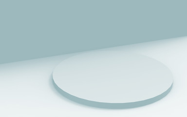 3d gray white bright cylinder podium minimal studio background. Abstract 3d geometric shape object illustration render.