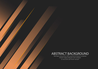 Gradient Brown Shape Side Line With Black Background, Wallpaper. Design Graphic Vector.