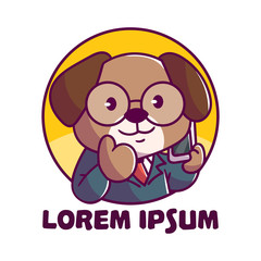 set of cute dog mascot logo with optional appearance. premium kawaii vector
