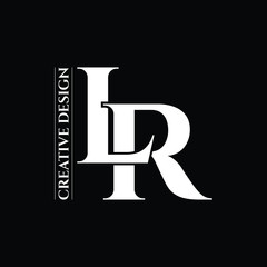 Letter LR luxury logo design vector