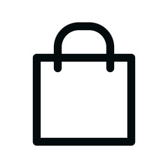 Paper shopping bag isolated icon, online shopping bag outline vector icon with editable stroke