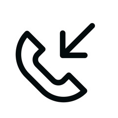 Call in isolated icon, incoming call outline vector icon with editable stroke