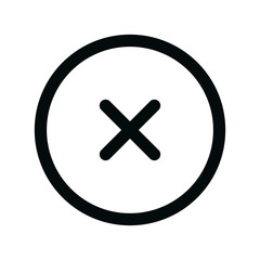 Incorrect isolated icon, cancel button linear icon, close window button outline vector icon with editable stroke