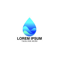 Water Drops Logo Vector Illustration Icon