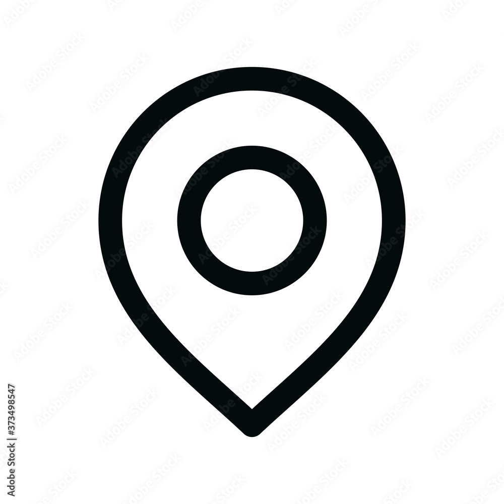 Aufkleber map pin isolation icon, map navigation point linear icon, map location and position outline vector i
