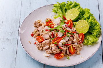 Tuna spicy salad Thai food