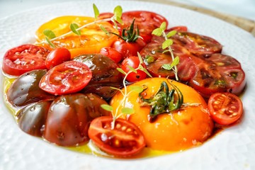 tomato and mozzarella, carpaccio 