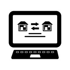  Change, home exchange icon. Online home transfer icon
