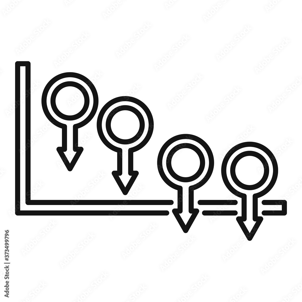 Poster regression chart icon. outline regression chart vector icon for web design isolated on white backgro