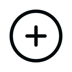 Obraz premium Plus circle isolated icon, add round outline vector icon with editable stroke