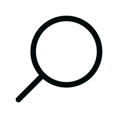 Web search isolated icon, loupe linear icon, handle magnifier outline vector icon with editable stroke