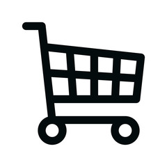 Naklejka na ściany i meble Shopping cart isolated icon, online store cart linear icon, supermarket shopping cart outline vector icon with editable stroke