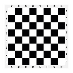 Chess board in black and white. Gameboard for leisure or sport game of chess. Vector illustration