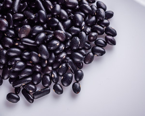 fresh organic natural beans on a white background