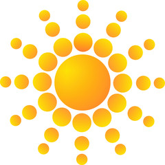 Vector Abstract Sun Icon Isolated On White Background
