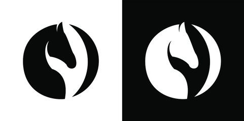 logo head of a horse in a circle, in the letter O