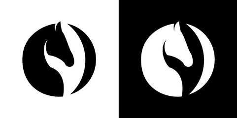 logo head of a horse in a circle, in the letter O © anatestudio
