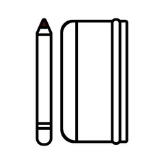 book school with pencil line style icon