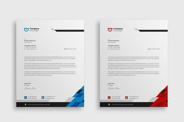 Abstract Corporate Business Style Letterhead Design Vector Template For Your Project. Simple And Clean Print Ready Design, Elegant Flat Design Vector Illustration.