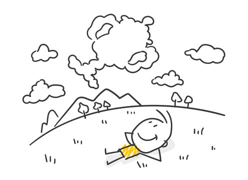 Strichfiguren / Strichm&auml;nnchen: Tr&auml;ume. (Nr. 529)