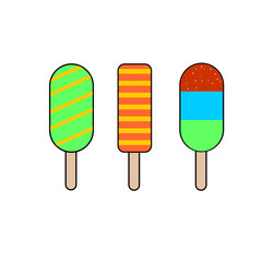 illustration of ice cream with colorful sweet taste