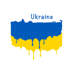 Obraz premium Painted Ukraine flag, Ukraine flag paint drips. Stock vector illustration isolated on white background