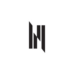 N letter initial logo design template