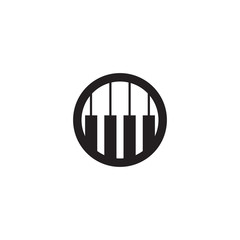 Piano icon logo design template