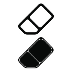 Eraser icon vector logo, black and white version