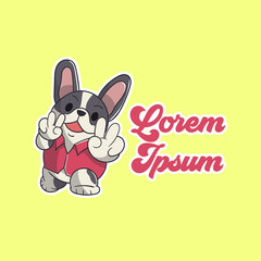 set of cute dog mascot logo with. premium kawaii vector
