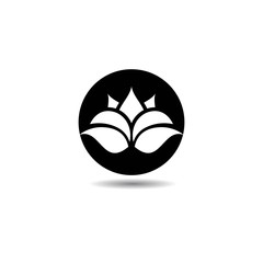 Black lotus logo template vector icon