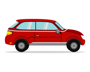 Obraz na płótnie Canvas Red Car. Business sedan isolated. Vehicle branding mockup.