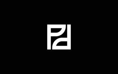 Alphabet letters monogram icon logo DP or PD