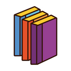 pile textbooks school line and fill style icon