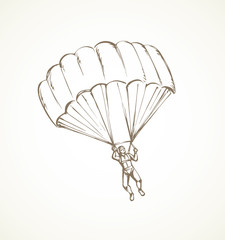 Parachutist. Vector drawing