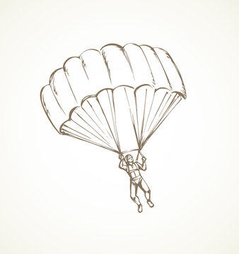 Parachutist. Vector drawing