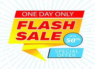 Naklejka premium Special offer flash sale concept banner. Flat illustration of special offer flash sale vector concept banner for web design 