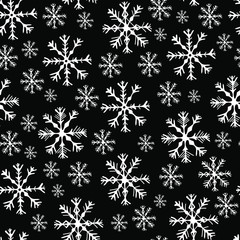 snowfall seamless pattern on the black background