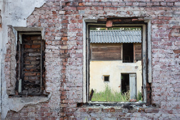 View from the window of an abandoned house