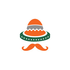 Mexican or Mexico hat logo design template