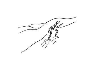 climbing up hill doodle