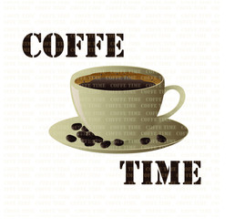 Coffe time vector icon 