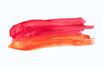 High-resolution texture of red and orange brush strokes on white background.